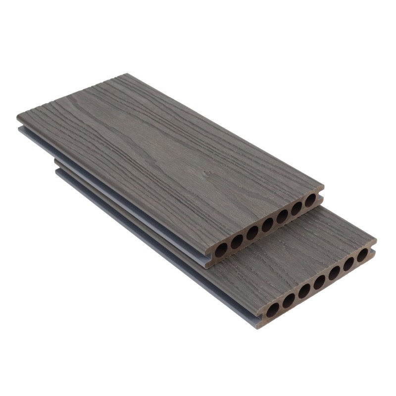 Moderne, rutschfeste und wasserdichte Co-Extrusions-WPC-Terrassendielen für Gärten im Freien - SAYRUO